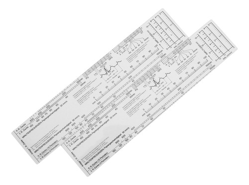 4x Essential Ekg Ruler Pocketcard Em Inglês-fs