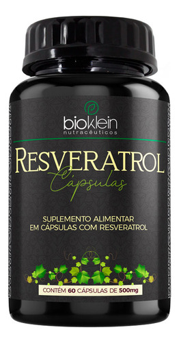 Suplemento em cápsula Bioklein  Resveratrol em pote de 30g 60 un