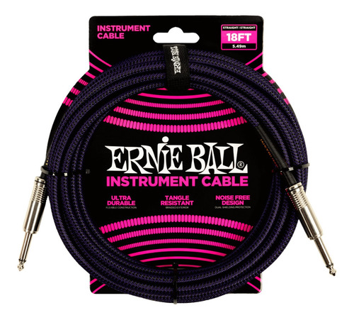Cable P/ Instrumento Ernie Ball 5,5 Mts Purpl Black 6393 Ent