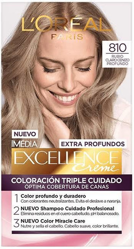 Tinte Imedia Excellence Loréal Creme Tono 810