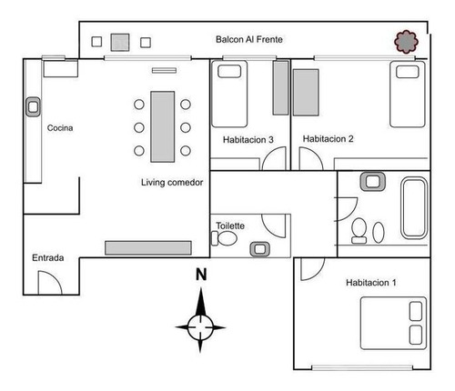 Venta Departamento 4 Ambientes Balcón Corrido Caballito