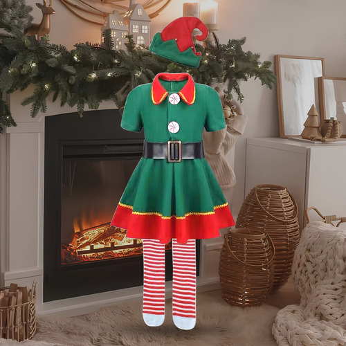 Disfraz De Ayudante De Papá Noel For Navidad, Gorro, Zapato