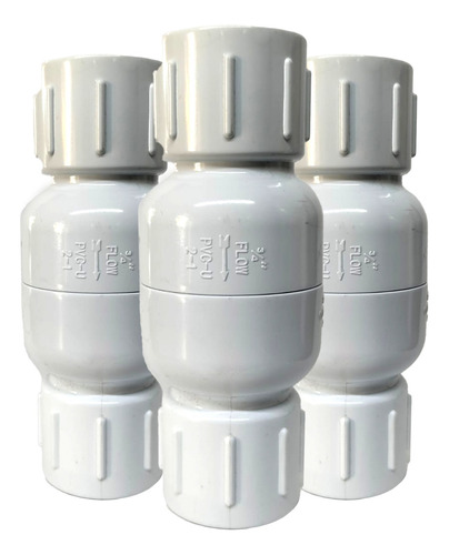 3pzs Válvula Check De Resorte Pvc 3/4 (19mm) Era Cementable