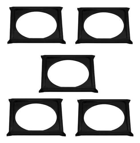 Kit Com 5 Porta Grelha Caixilho Ralo Click 10x10 Inox Preto