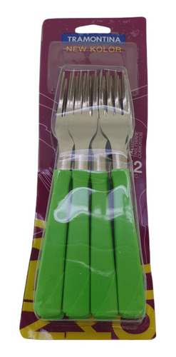 Set X 12 Tenedores Tramontina New Kolor Verde En Blister