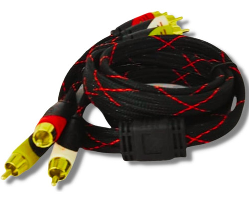Cabo Coaxial Rca Blindado 3via 4mm 1.8metros Audio Technoise