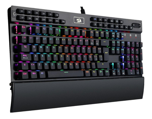 Imagen 2 de 7 de Teclado gamer Redragon Yama K550 QWERTY Outemu Purple español latinoamérica color negro con luz RGB
