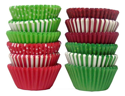 Capacillos De Cupcakes Navideños 300 Piezas Minis