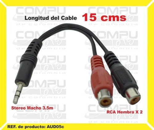 Cable Adaptador Stereo M A Rcax2 Ref: Aud05c Computoys Sas