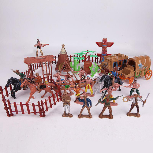 43 Unids/set West Cowboys Plástico Figura Niños Juguetes