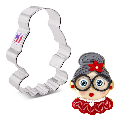 Mrs. Claus Cookie Cutter 4  Fabricado En Ee. Uu. Por