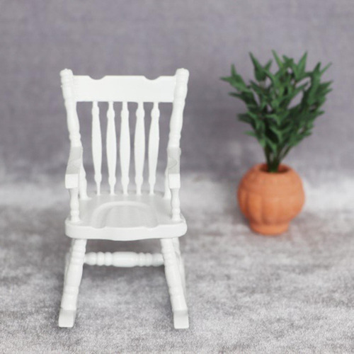 2 Mecedora De Madera Muebles Modelo 1/12 Escala Casa De