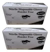 Comprar Dos Cajas Guantes Nitrilo Negro Rino X 100u C\u002Fu. 200 Guantes