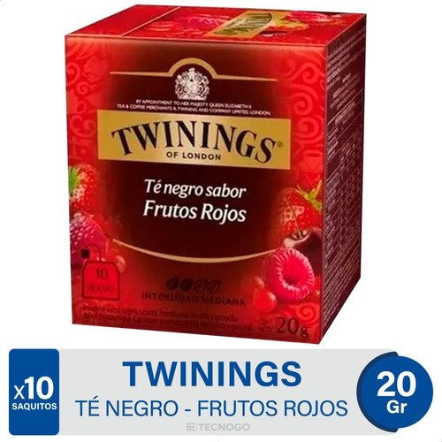 Te Negro Twinings Frutos Rojos Caja X10 Sobres - 01mercado