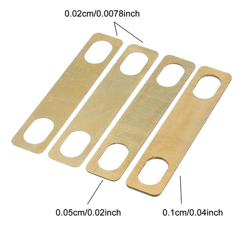 Paquete De 4 Cuñas Para Bajo De Guitarra De Latón 0.2mm
