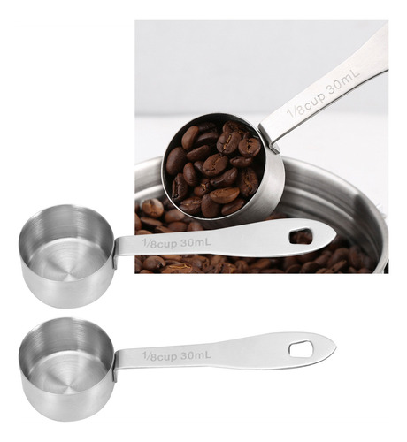 2 Cucharas De Café De Acero Inoxidable De Mango Largo De 30