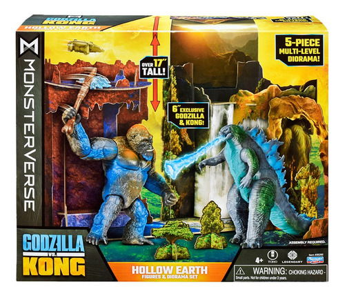 Godzilla Vs Kong Set Hollow Earth Figuras Y Dioroma Con Acc