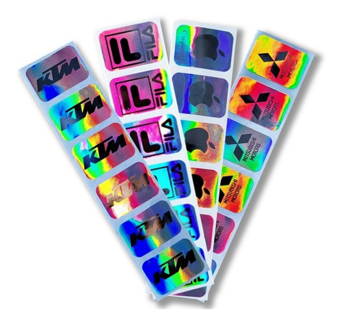 1000 Hologramas Plastificados 28x20 Mm Metalizado Premium