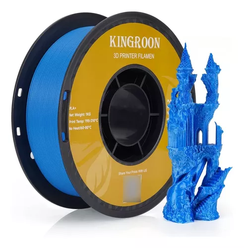 Rollo de filamento pla 1kg 1.75 mm azul para impresora