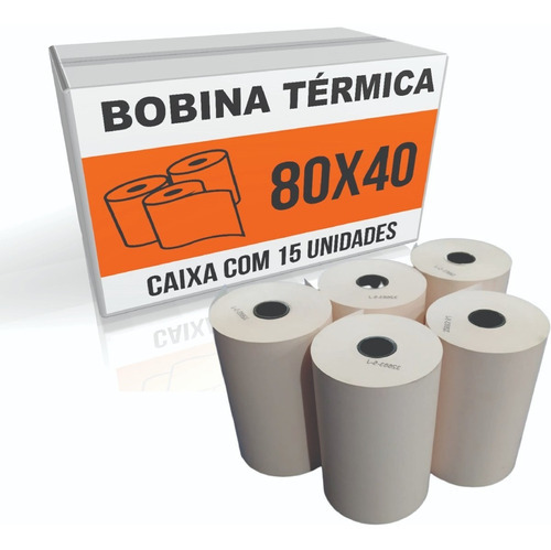 Bobina Térmica Para Impressora Fiscal 80x40 Sat Pdv Atacado! Cor Palha