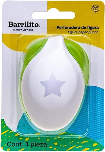 Perforadora De Figura Grande Barrilito Diseños Mix Scrapbook Color Blanco Forma De La Perforación Estrella