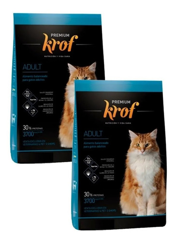 Premium Krof Gato Adulto 2 X 8 Kg (16 Kg Totales) - Envios