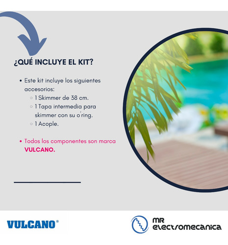 Skimmer Vulcano Grande + Toma Bombero / Pileta Hormigón