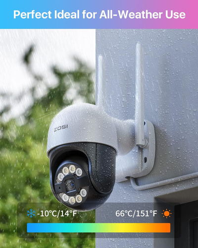 Zosi C289 Wifi Pan Tilt Security Camera Al Aire Libre, Detec