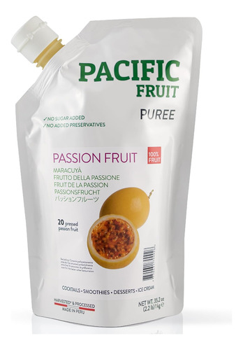 Fruta Del Pacífico | Puré De Maracuyá, Fruta 100% Real, Sin 