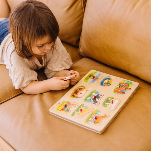 Melissa & Doug Farm Sound Puzzle - Rompecabezas De Clavijas