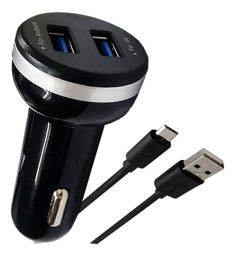 Cargador Auto Celular Doble Puerto Usb Carga Rapida 5v