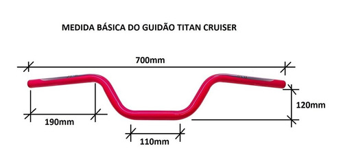Imagem 2 de 3 de Guidão Cruiser Titan Alumínio Bicicleta Pintado Cinza