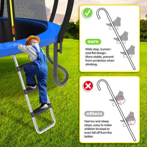 Tobogán Ergonómico Y Escalera Para Cama Elástica Infantil Plateado