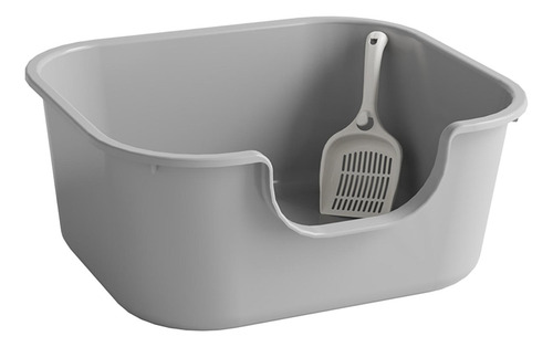 Caja De Arena Para Gatos Con Lado Alto, Bandejas De Gris
