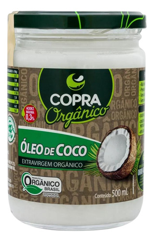 Óleo De Coco Extra Virgem 500ml Copra Orgânico