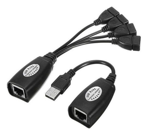 Extensor Usb 2.0 Por Rj45 4 Puertos, Hasta 45 Metros