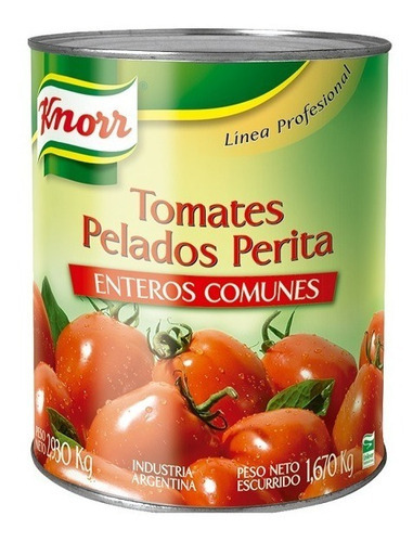 Tomate Perita Pelados Knorr Lata X 3 Kg