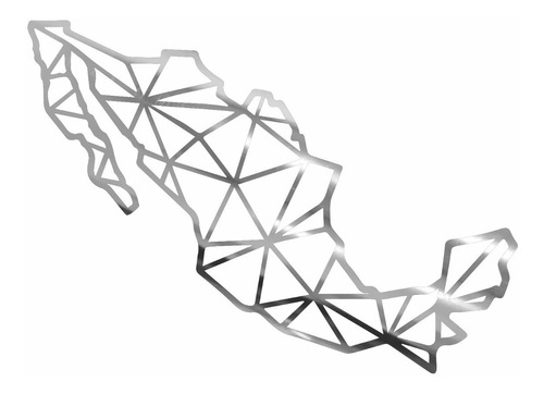 Cuadro De Mapa De Mexico Geométrico Pared 60cmx42cm Art7503