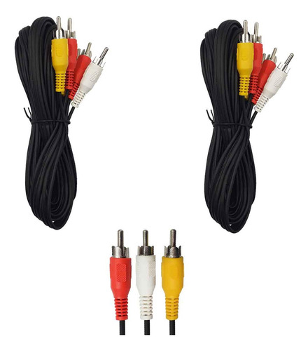 Cable De Audio Y Video Rca 3.6 Mts Yeilite 2 Piezas