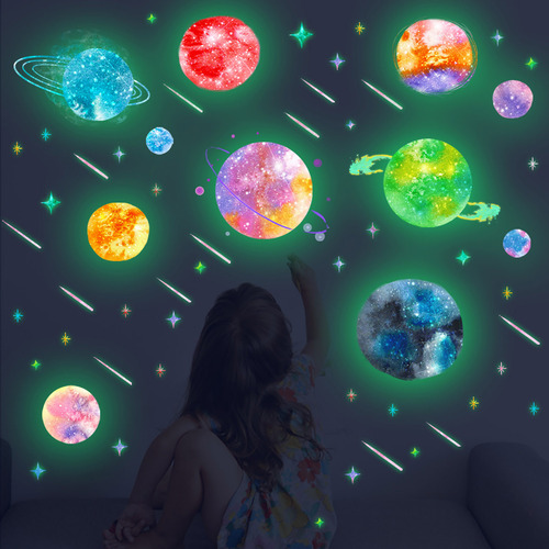 Pegatinas De Pared Cósmicas De Colores Luminosos En Forma De