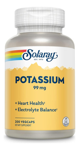 Solaray Potasio 99mg X 200 Cáps