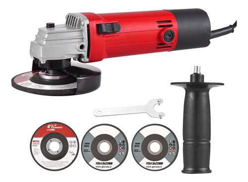 Amoladora Angular De 5 Pulgadas, Ruedas Rojas Power Us Rust,
