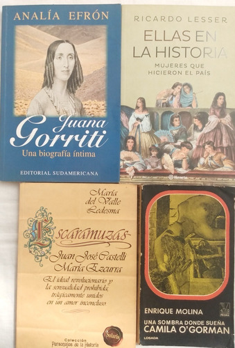 Colección 4 Libros Biografía Mujeres En Historia Argentina 