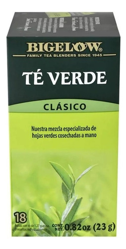 2 Pza Té Bigelow Verde Clásico 18 Sobres 23 G