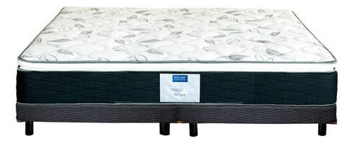 Colchón King Size Más Box Restonic Kendra, Firmeza Media Rs Color Gris Oscuro