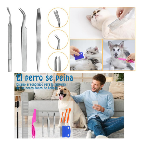 Removedor De Garrapatas, 11 Pzs De Herramientas De