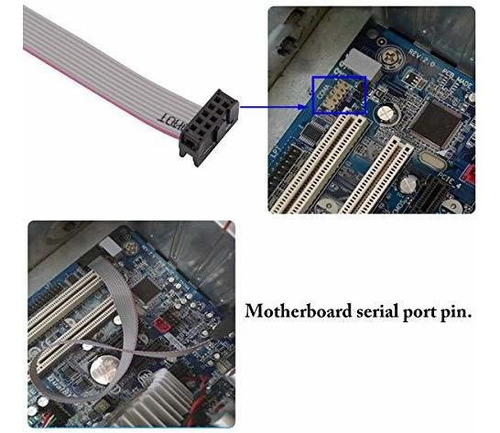 Adaptador Db9 Rs232 Para Placa Base, 1 Puerto, 10p, 12in