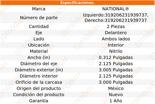 2- Retenes Rueda Delanteros Int Dj5 72/74 National