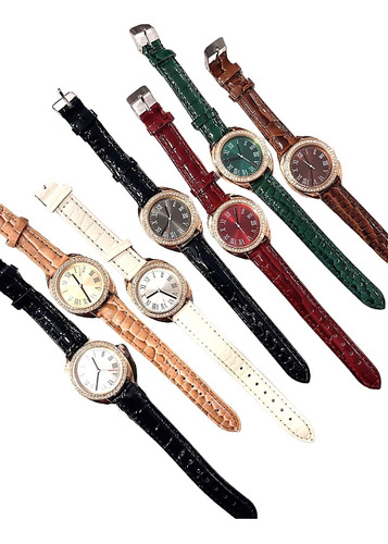 Reloj Pulsera Eco Cuero Varios Colores Mayorista X 5