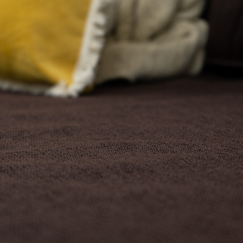 Kit Divan Chenille 5 Almohadones + Funda Medida Especial Chocolate Nativa